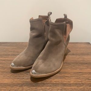 Jeffrey Campbell tan suede booties
